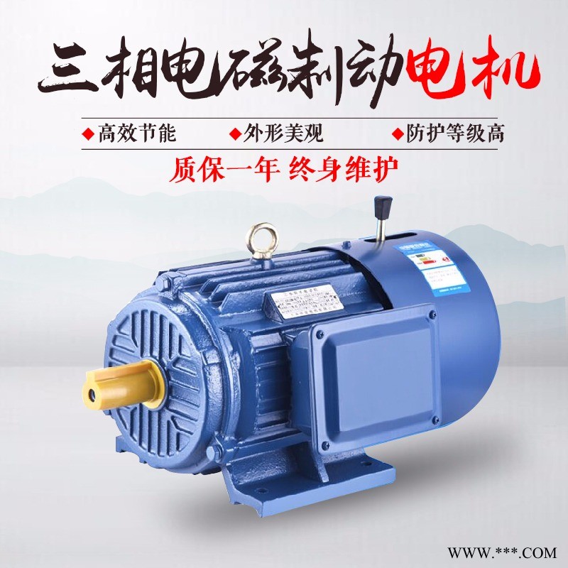 全铜Y2EJ电磁制动三相异步电动机刹车电机0.75kw/1.1/1.5/2.2/3/4图1