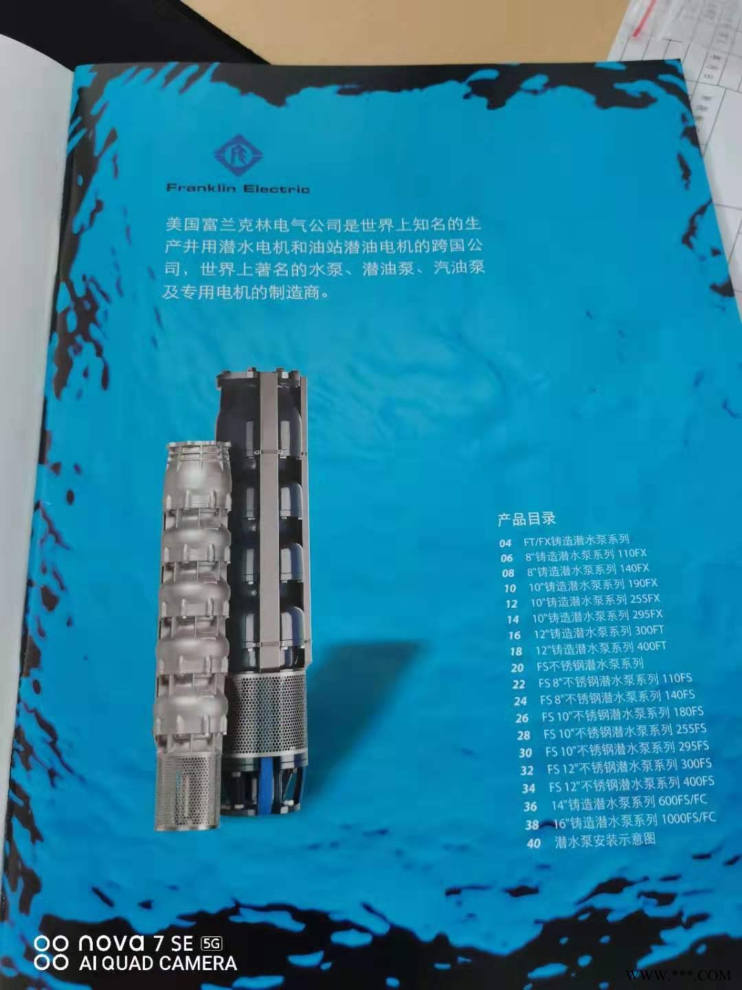 美国富兰克林德国工厂造富兰克林高温电机指导安装富兰克林深井不锈钢潜水泵富兰克林高温电机图1