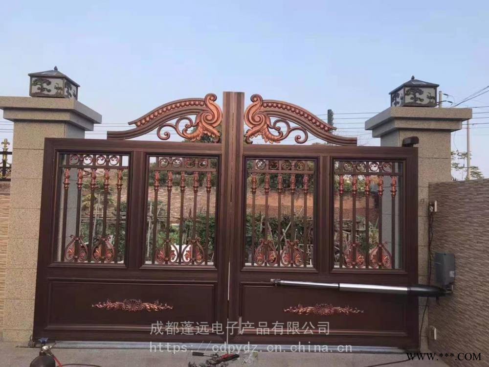 云南自动门工厂 直臂开门机 平开门电机 别墅掩门电机 遥控电动开门机 铁艺工厂大门自动门操作器图1