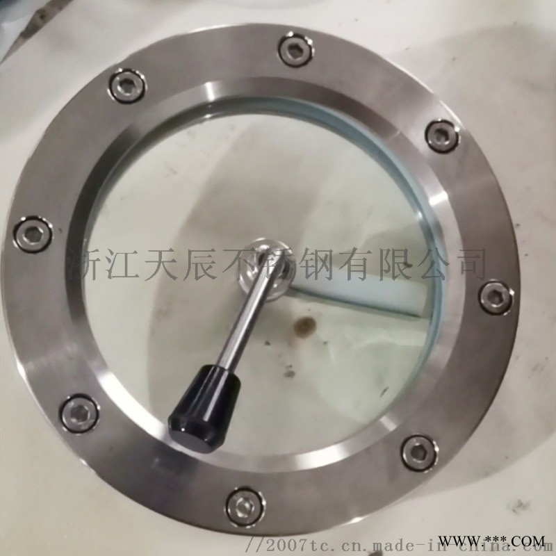 锈钢304法兰对夹刮板视镜，单刮雨刮视窗图1