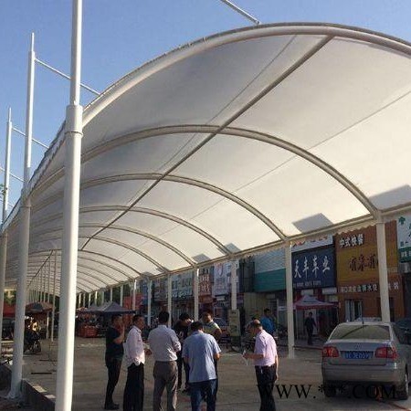 钢膜结构厂房棚 钢膜结构停车棚 钢膜结构汽车棚 自行车棚安装图1