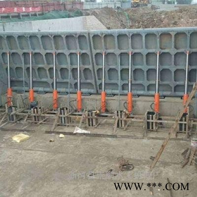 前进  钢坝闸门  钢坝门  液压钢坝  钢坝闸   安装效果图1