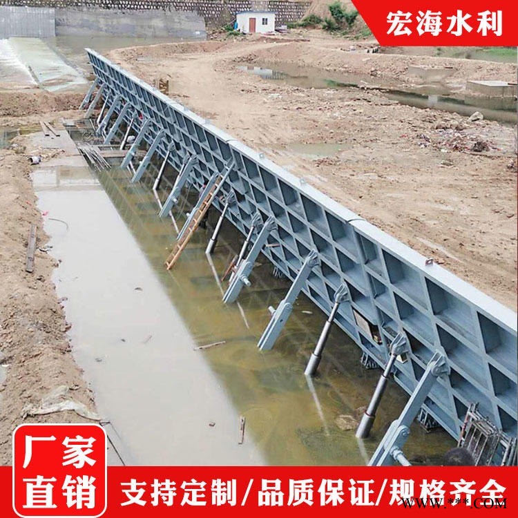 厂家直销定做  地轴驱动液压钢坝 液压活动坝钢坝 液压钢坝 水利工程液压启闭机 景观钢坝图1