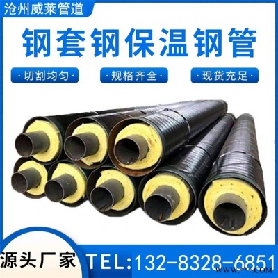 钢套钢蒸汽保温钢管 钢套钢复合保温管价格 无缝热力供暖管道螺旋钢管钢套钢保温管 钢套钢加工定制 威莱供应