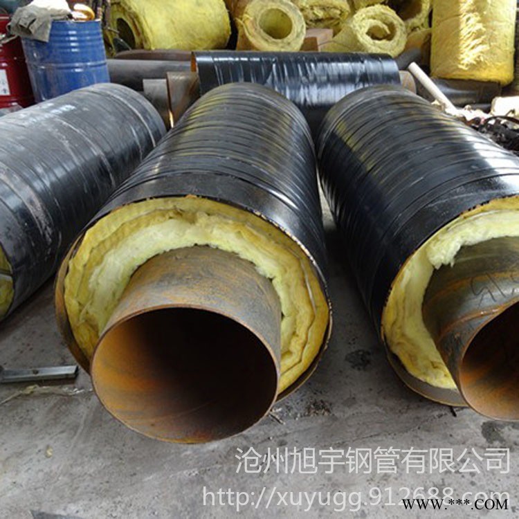 聚氨酯岩棉保温钢管 钢套钢玻璃棉保温管 高温钢套钢蒸汽管 高温钢套钢保温管 物美价廉 旭宇钢管厂家定做图1