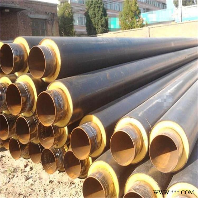 钢套钢埋地保温钢管 地埋式岩棉保温钢管 浩钢 供暖钢套钢直埋保温管 常年出售图1