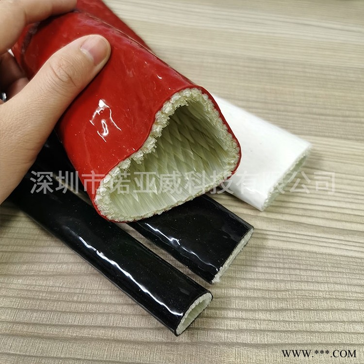 厂家批发超高温特种保护管 高弹性抗撕裂硅橡胶玻纤管图1