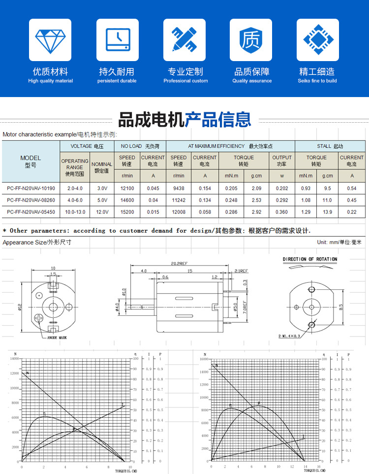 N20偏心轮振动电机 微型直流电机 马达 微型马达示例图1