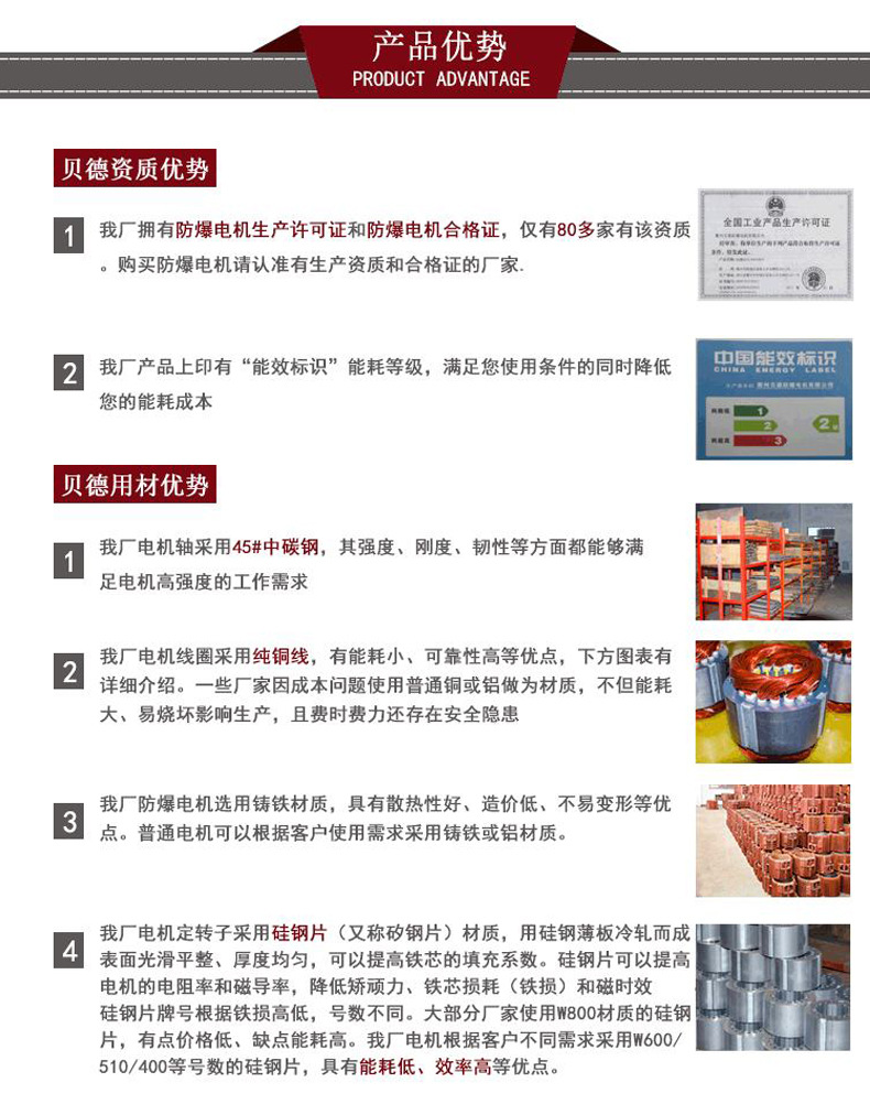 厂家直销YB3防爆电机380V隔爆型三相异步电动机7.5kw高效防爆电机示例图15