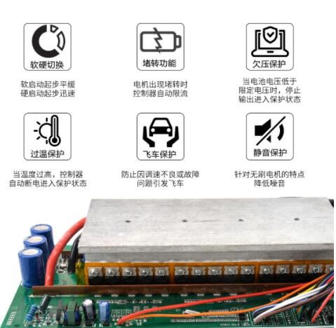 厂家直供无刷智能控制器 大功率60v72v直流无刷电动车控制器图2