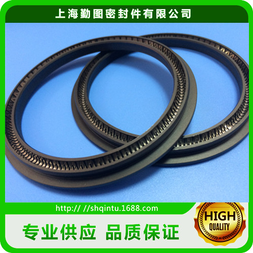 耐高温弹簧密封圈 V型弹簧泛塞封 耐高压磨损油封 PTFE