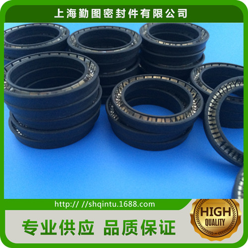 耐高温弹簧密封圈 V型弹簧泛塞封 耐高压磨损油封 PTFE