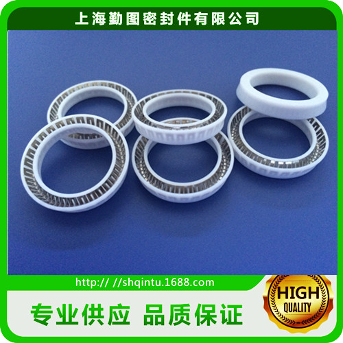 耐高温弹簧密封圈 V型弹簧泛塞封 耐高压磨损油封 PTFE