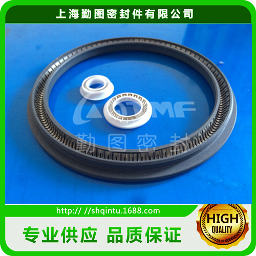 耐高温弹簧密封圈 V型弹簧泛塞封 耐高压磨损油封 PTFE