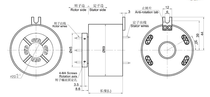 厂家供应6-48路多通路过孔滑环，通孔式滑环导电环 电流可选示例图17