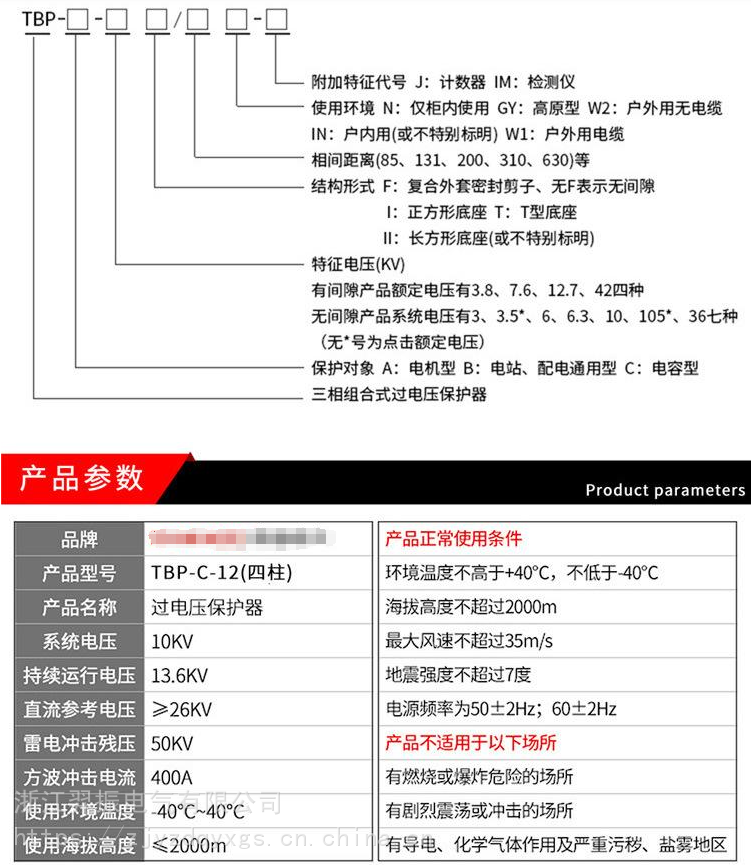 组合式避雷器/过电压保护器TBP-C-35/F