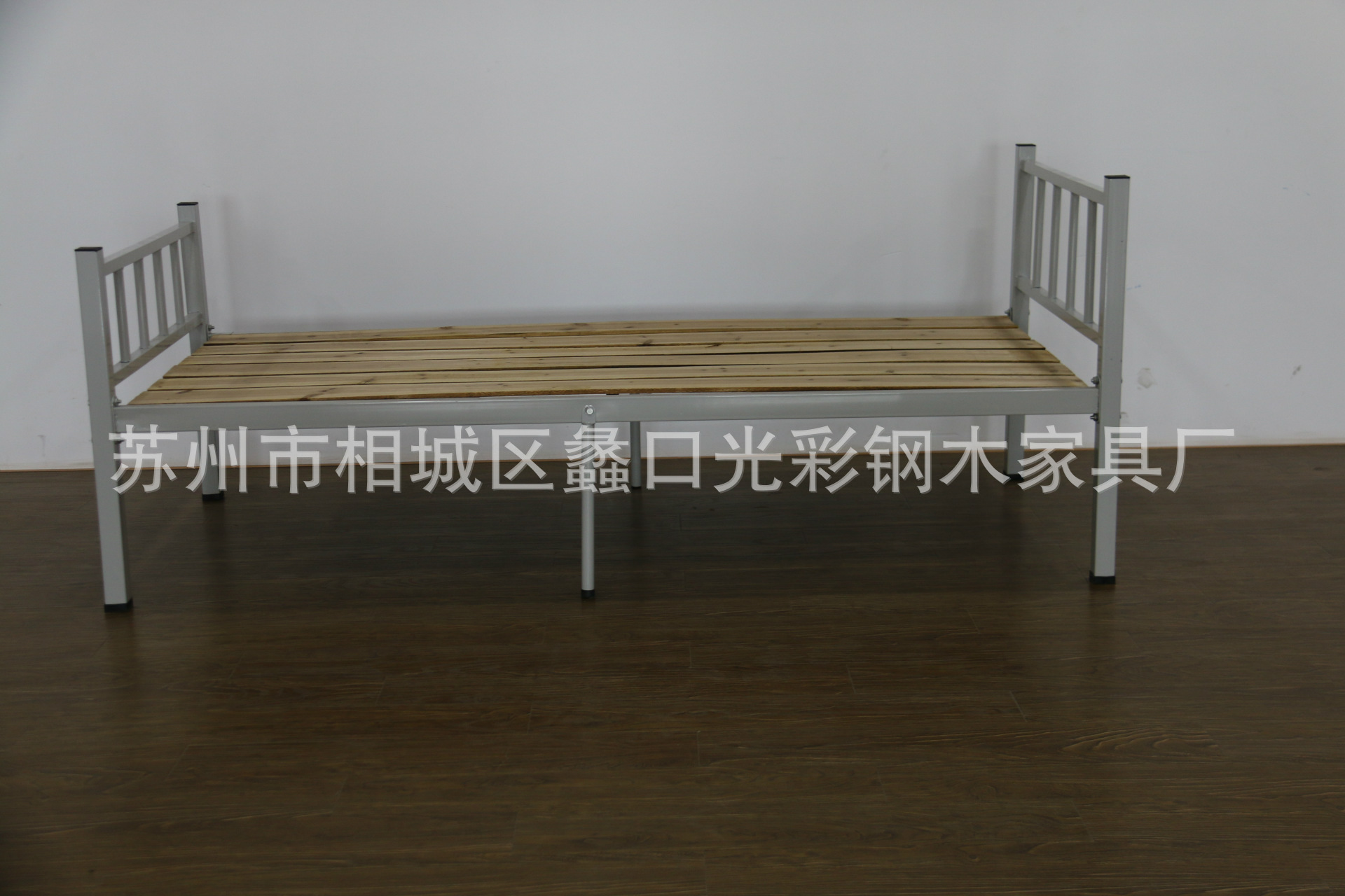 厂家批发简约单层钢木床单人午休家用客房出租屋办公室双人铁架床示例图11