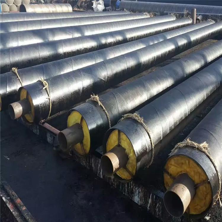 钢套钢蒸汽保温钢管 地埋式岩棉保温钢管 浩钢 供暖钢套钢直埋保温管 寿命长
