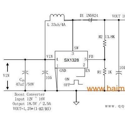 调压升压电路，宽电压输入升压IC SX1328