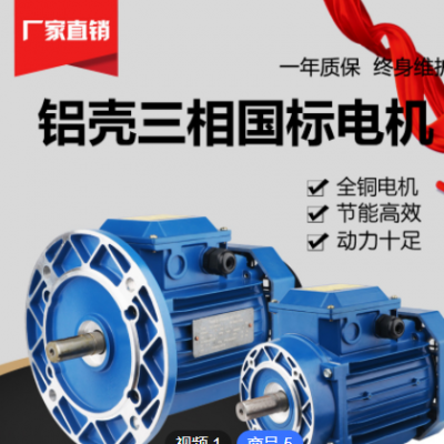 实力工厂 三相异步电动机交流电机 铝壳电机 MS/YE2/YS型号可定制