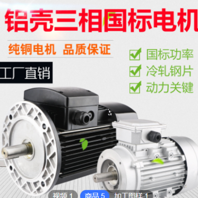 厂家直发三相异步电动机 铝壳电机 YS YE2 MS 圆形 方形 全铜全新