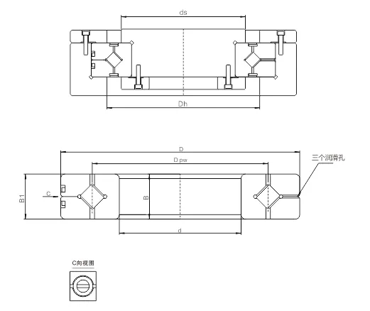 EFSX(SX)交叉滚子轴承尺寸图